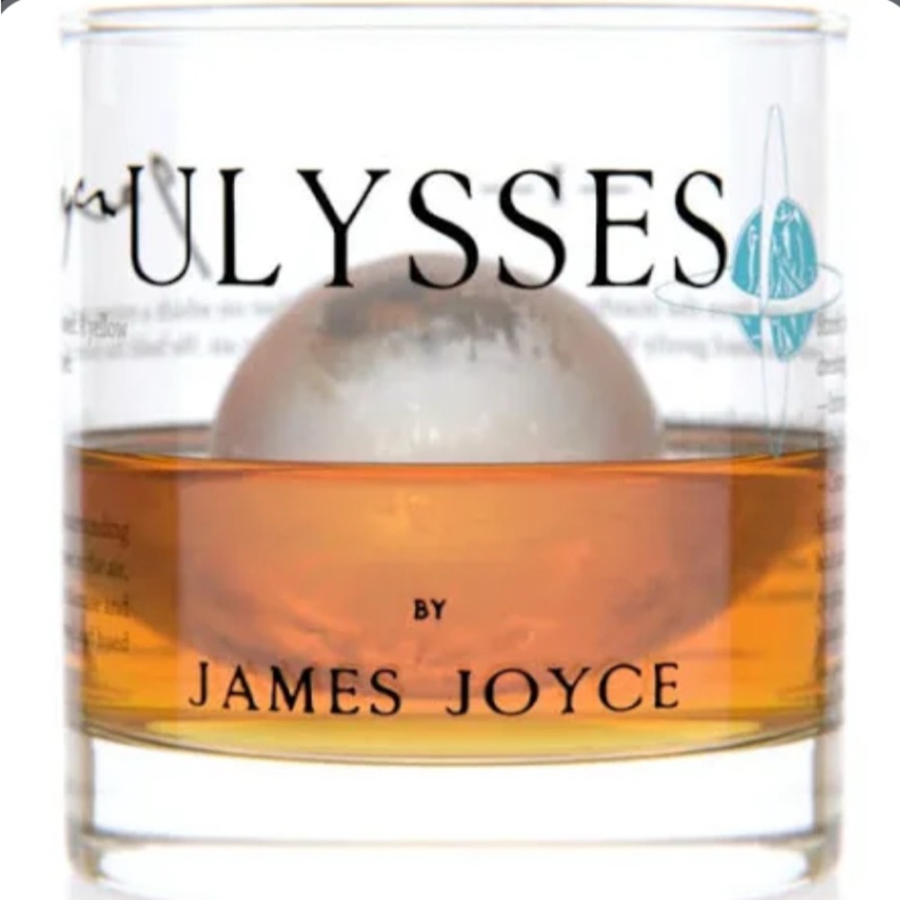 Well told whiskey glass library reading gift  James Joyce Ulysses bar Ulysses